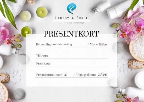 köp Presentkort hos Liudmyla Shrol - Hudspecialist